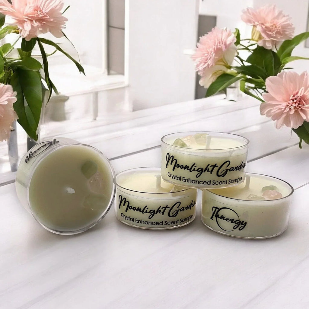 Moonlight Garden, Premium Coconut-Soy Wax Tea Light Crystal Candle, 1oz - House of Avana