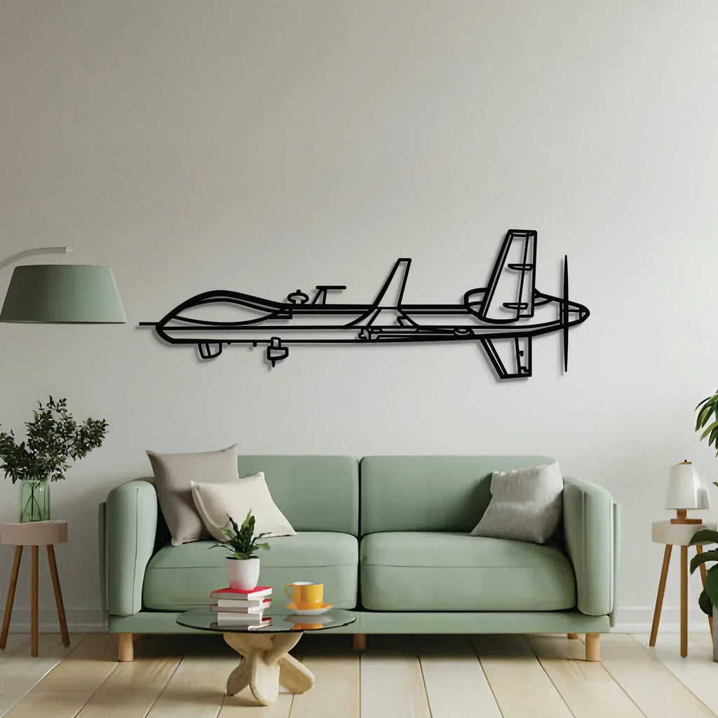 Mq-9b Reaper Metal Aircraft Wall Art - Ncp0588, side view - House Of Avana