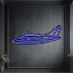 Mu-2k Metal Neon Aircraft Wall Art - Ncn0053, detail shot - House Of Avana