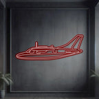 Mu-2k Metal Neon Aircraft Wall Art - Ncn0053, top view - House Of Avana