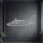 Mu-2k Metal Neon Aircraft Wall Art - Ncn0053, front view - House Of Avana