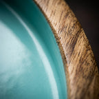 House of Avana Blue Round Mango Wood Platter