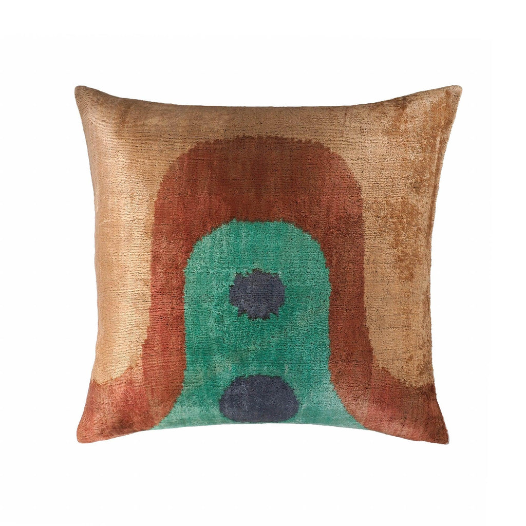Madonna Silk Velvet Ikat Throw Pillow Cover, X 20, front view - House Of Avana
