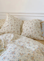 Magnolia Ribbon Bow Tie Floral Bedding Set / Blue Ever Lasting