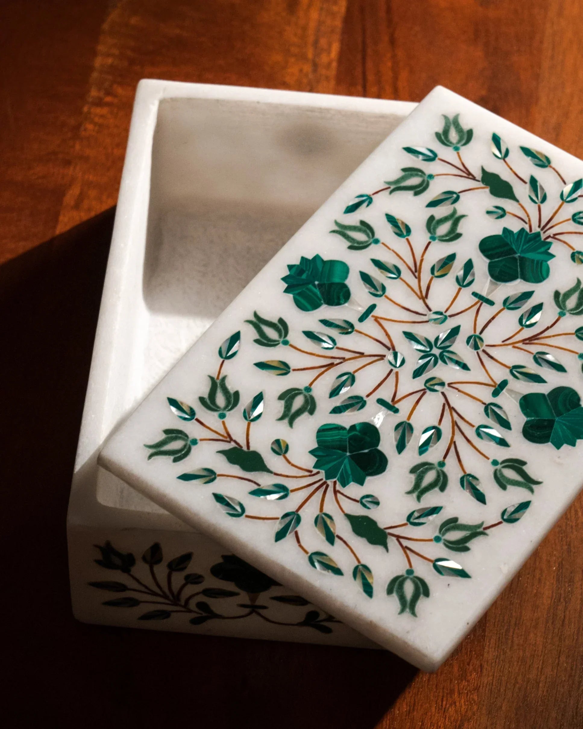 Malachite & White Mother of Pearl Inlay Box (BACK IN STOCK) Sangemar