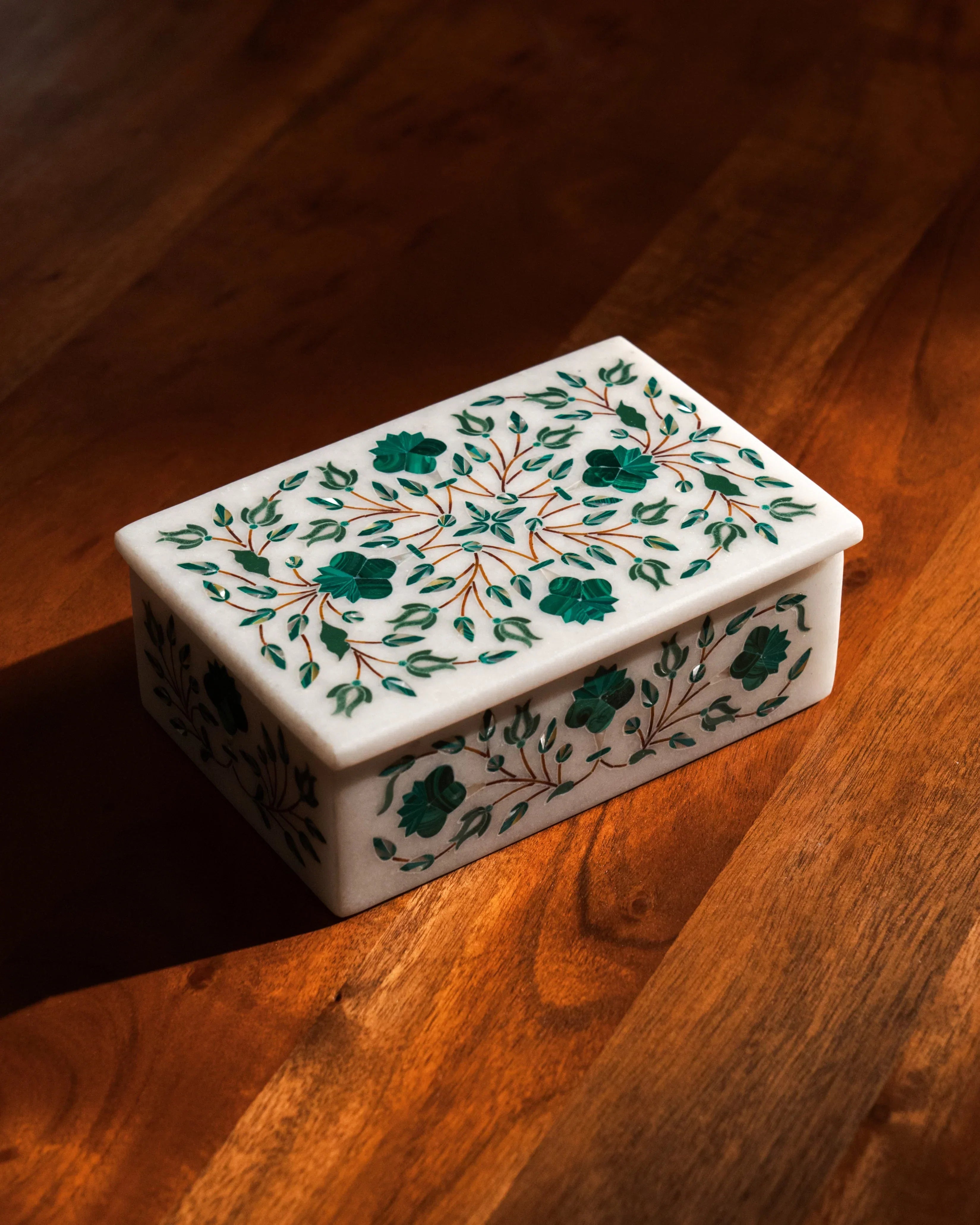 Malachite & White Mother of Pearl Inlay Box (BACK IN STOCK) Sangemar