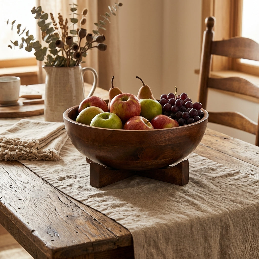 Mango Wood Bowl with Stand