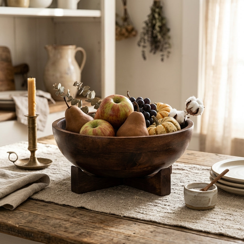 Mango Wood Bowl with Stand