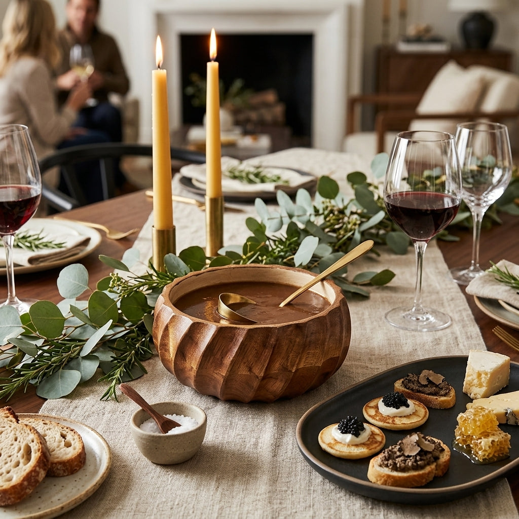 Pink Mango Wood Gravy Bowl