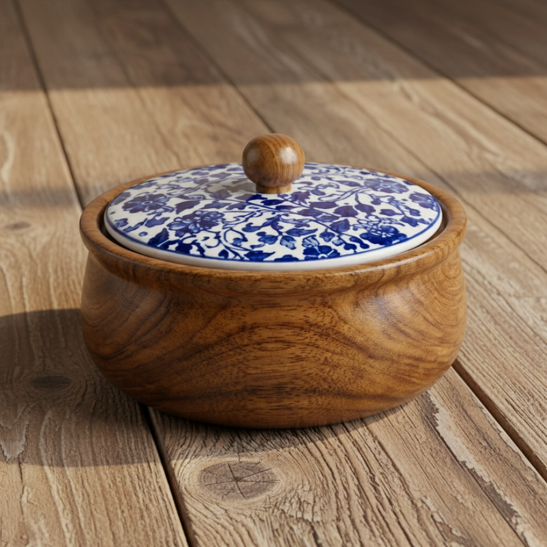 Small Mango Wood Flatbread Box
