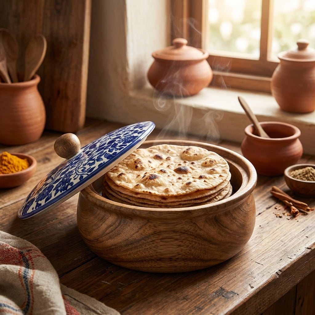 Small Mango Wood Flatbread Box