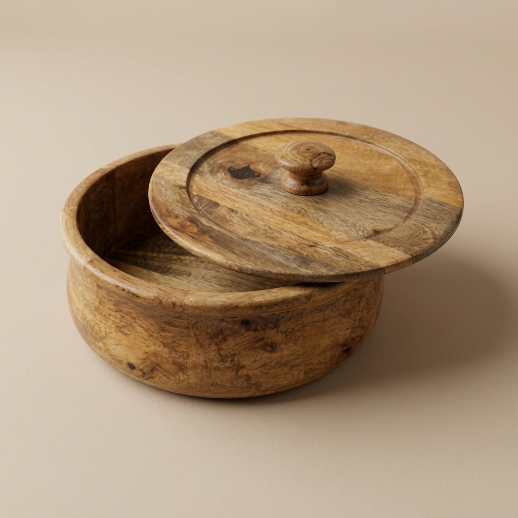 Large Mango Wood Flatbread Box