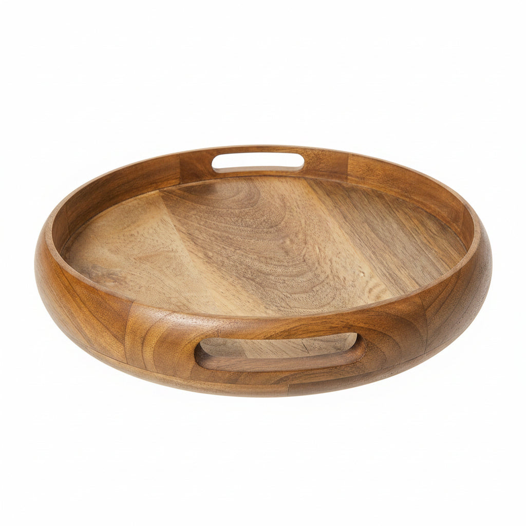 House of Avana Round Mango Wood Serving Tray Natural