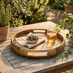 House of Avana Round Mango Wood Serving Tray Natural