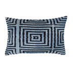 Manhattan Silk Velvet Ikat Throw Pillow Cover X 24, front view - House Of Avana