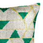 Mapple Silk Velvet Ikat Throw Pillow Cover X 24, detail shot - House Of Avana