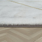 Marble Patten Area Rug in Gold Cream for Living Room with Contour Cut RugYourHome