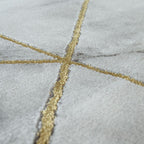 Marble Patten Area Rug in Gold Cream for Living Room with Contour Cut RugYourHome