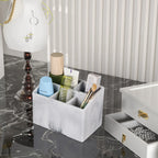 Marble White Resin Toothbrush & Toothpaste Holder - Multi-Functional Bathroom Organizer for Electric Toothbrushes, Stationery Storage Box - Perfect Christmas or Halloween Gift House Of Avana