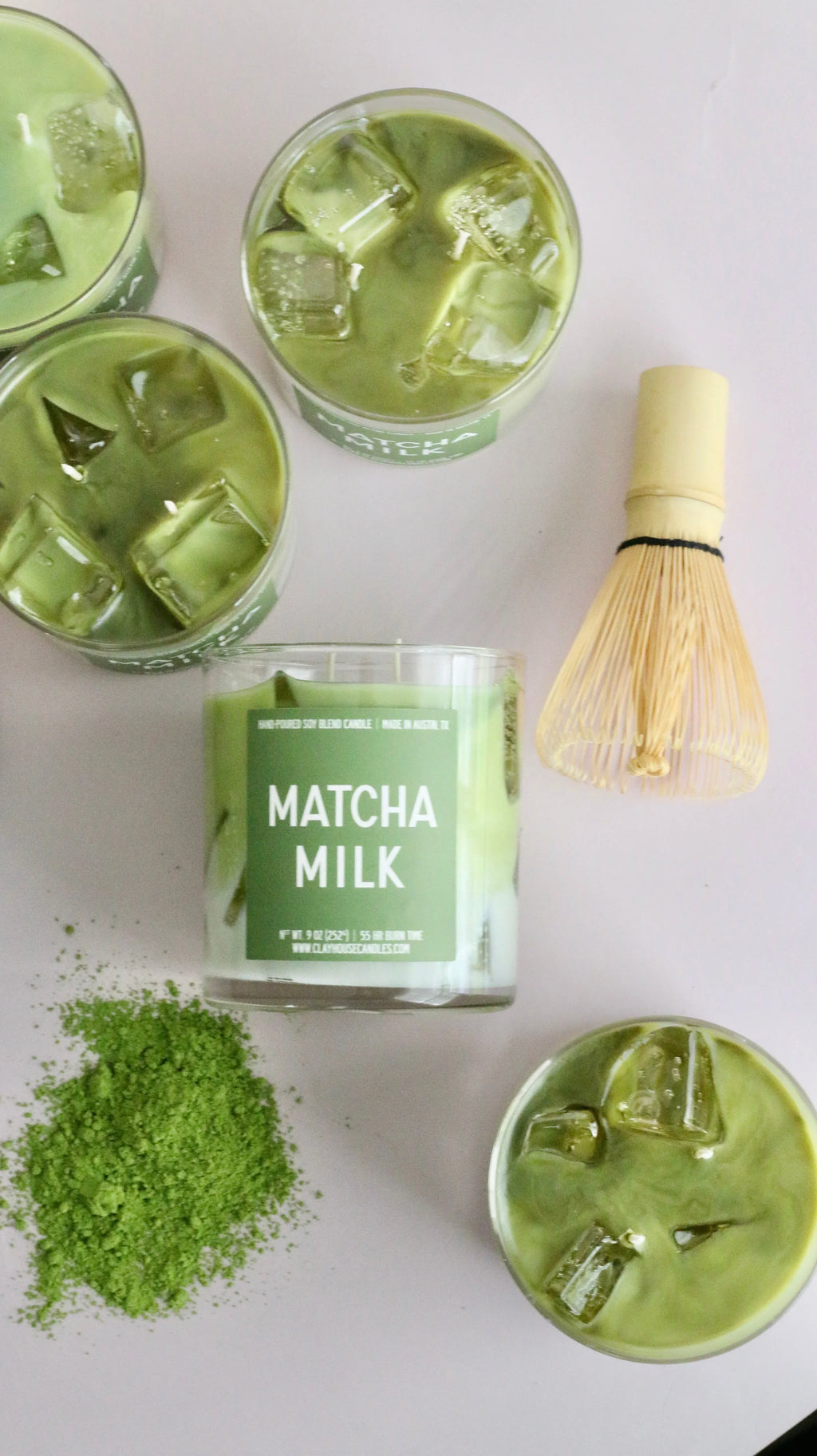 Matcha Milk Container Candle Clay House Candles