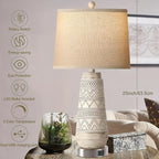 Set of 2 Farmhouse Table Lamps with Touch Control - House Of Avana