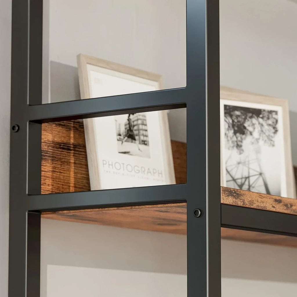 Industrial 6-Tier Corner Bookshelf with Baffles, Metal Frame Storage Rack for Living Room, Home Office, Bookshelf for Small Spaces, Spinning Bookshelf, Book Organizers And Storage, Bookshelf Organizer, Book Storage, Spacesavi House Of Avana [[SKU:HOA-BOK-006]]