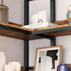 Industrial 6-Tier Corner Bookshelf with Baffles, Metal Frame Storage Rack for Living Room, Home Office, Bookshelf for Small Spaces, Spinning Bookshelf, Book Organizers And Storage, Bookshelf Organizer, Book Storage, Spacesavi House Of Avana [[SKU:HOA-BOK-006]]