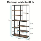 Extra Tall 79" Heavy-duty Industrial Bookshelf - 9-tier Freestanding Bookcase with Sturdy Metal Frame &... - House Of Avana [[SKU:HOA-BOK-010]]