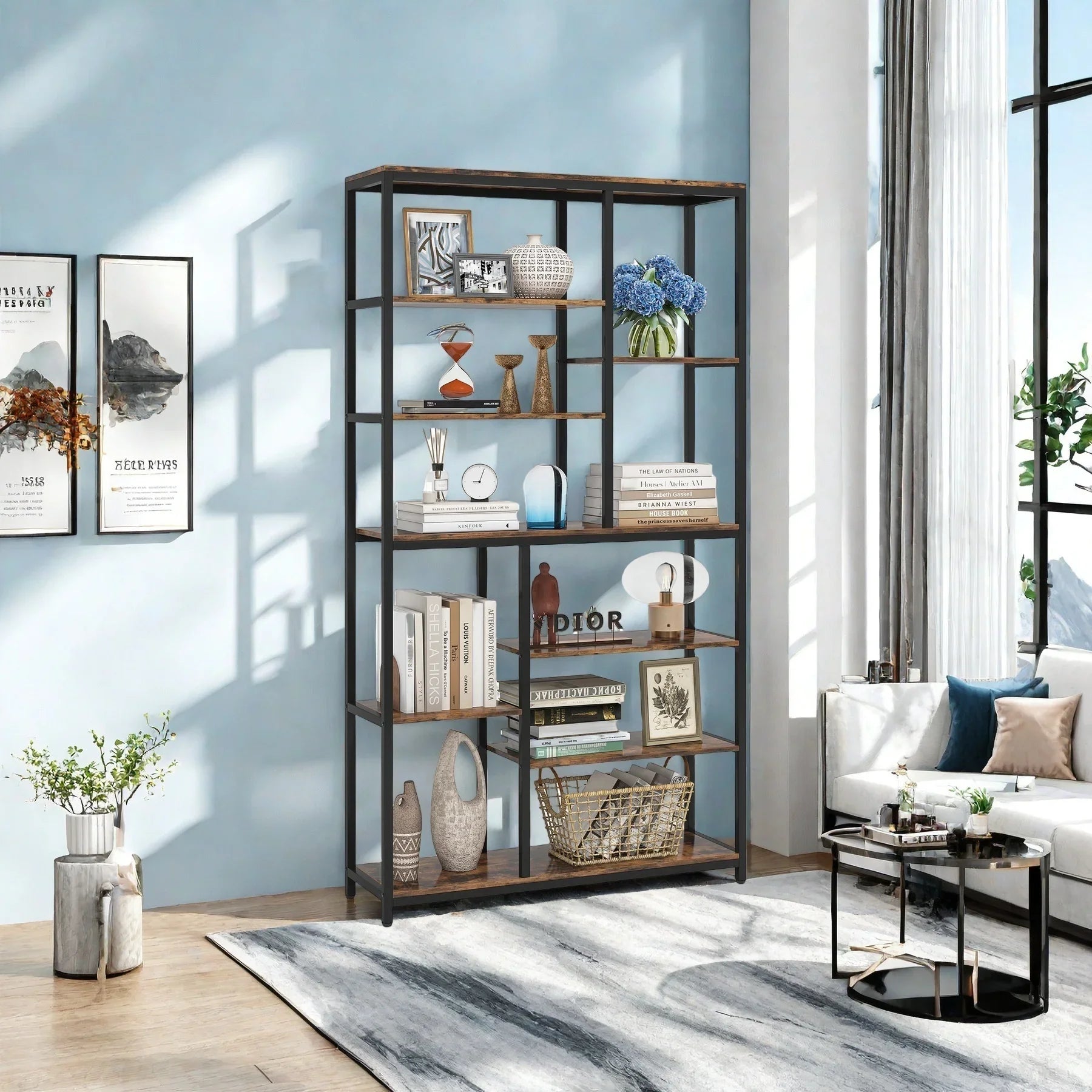 Extra Tall 79" Heavy-duty Industrial Bookshelf - 9-tier Freestanding Bookcase with Sturdy Metal Frame &... - House Of Avana