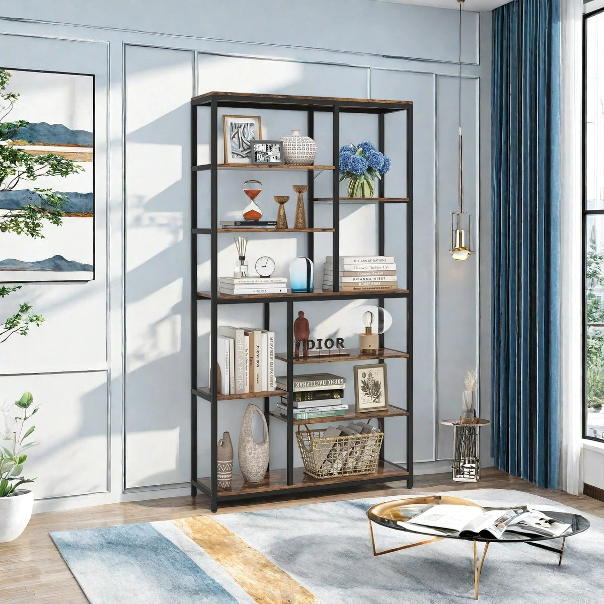 Extra Tall 79" Heavy-duty Industrial Bookshelf - 9-tier Freestanding Bookcase with Sturdy Metal Frame &... - House Of Avana [[SKU:HOA-BOK-010]]