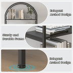 71" Industrial Arched Bookshelf with Doors - Sturdy Metal Frame, Freestanding Display Shelving Unit for... - House Of Avana