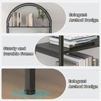 71" Industrial Arched Bookshelf with Doors - Sturdy Metal Frame, Freestanding Display Shelving Unit for... - House Of Avana [[SKU:HOA-STO-021]]