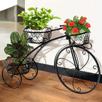 Metal Bicycle Planter 3 Tier Tricycle Flower Plant Stand Parisian Style Flower Display Stand Cart For Home Decor Patio Garden Flower Shop Indoor Outdoor House Of Avana