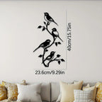 Metal Bird Silhouette Wall Sculpture - Handcrafted Laser-cut Iron Art, 2d Flat Rustic Decor, back view - House Of Avana