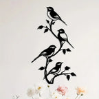 Metal Bird Silhouette Wall Sculpture - Handcrafted Laser-cut Iron Art, 2d Flat Rustic Decor, side view - House Of Avana [[SKU:HOA-WAL-046]]