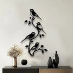 Metal Bird Silhouette Wall Sculpture - Handcrafted Laser-cut Iron Art, 2d Flat Rustic Decor, lifestyle image - House Of Avana [[SKU:HOA-WAL-046]]