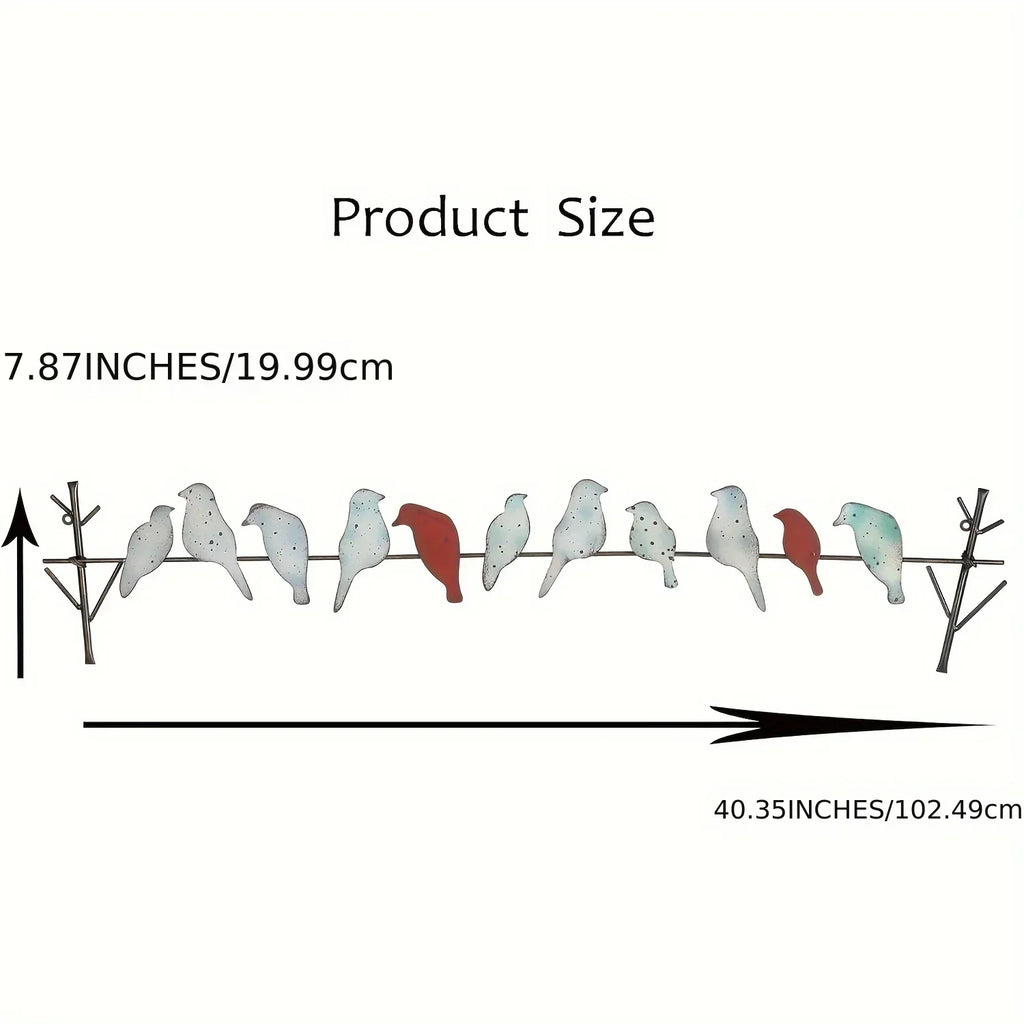Metal Bird Wall Decoration with Layered Design, side view - House Of Avana