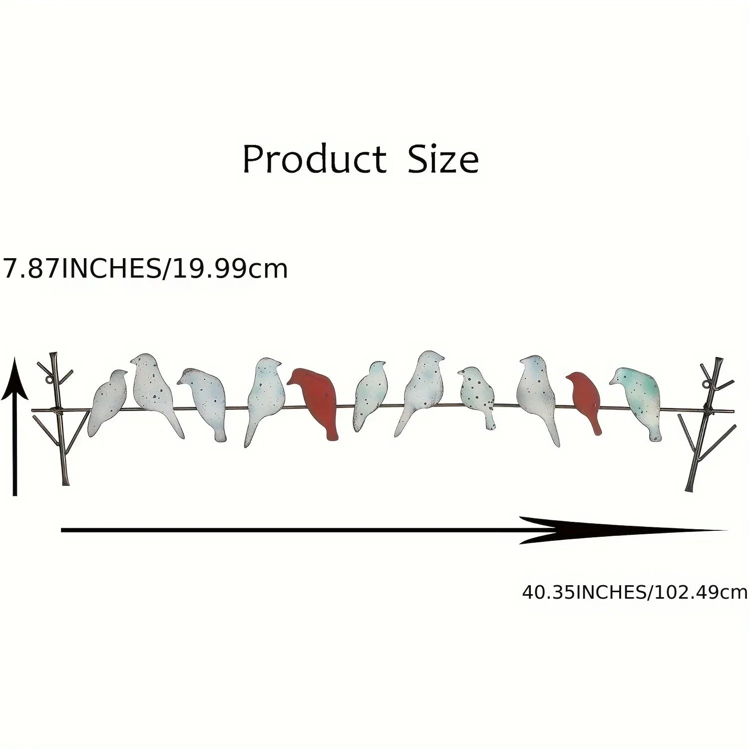 Metal Bird Wall Decoration with Layered Design, side view - House Of Avana