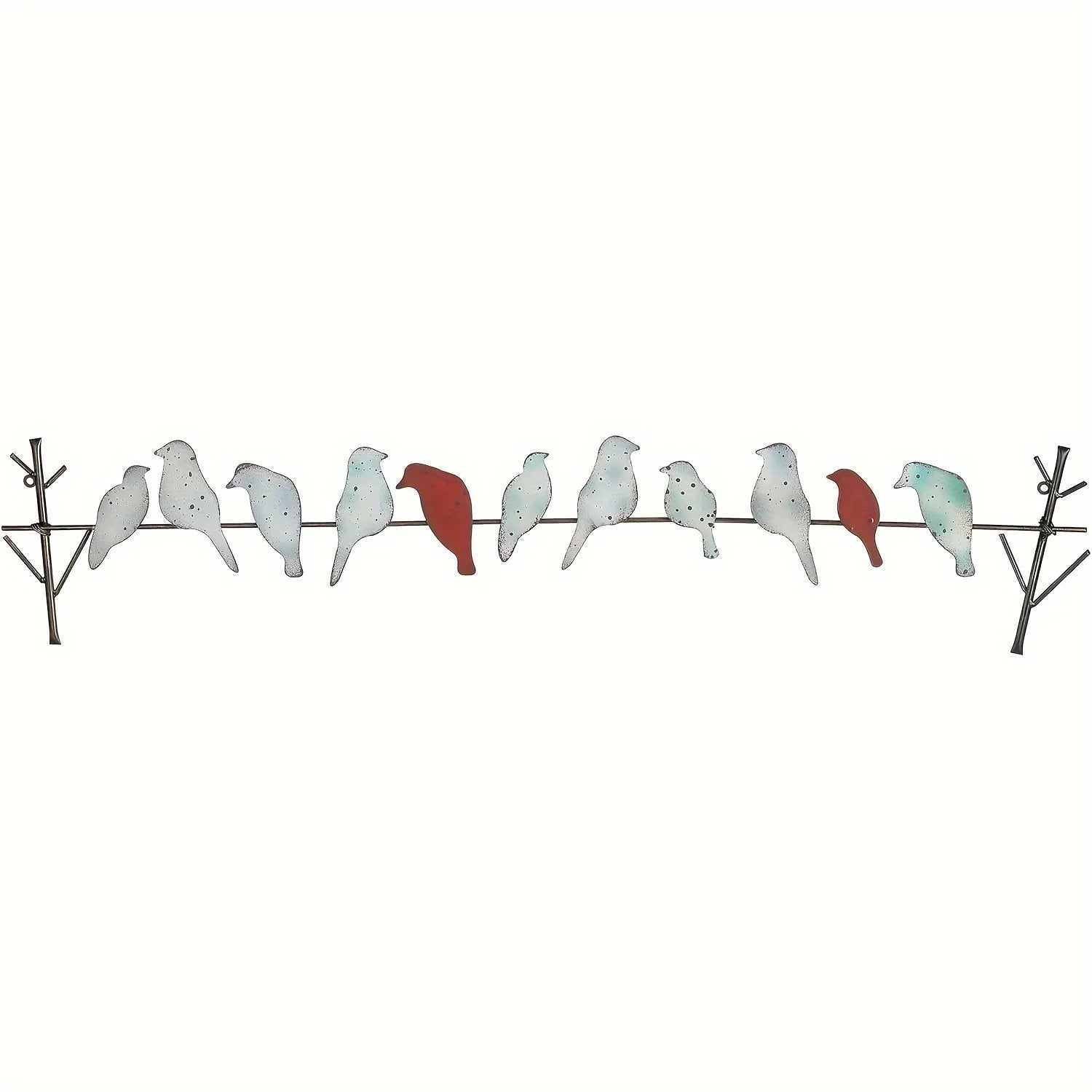 Metal Bird Wall Decoration with Layered Design, front view - House Of Avana