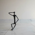 Metal Black Abstract Seated Stick Figures | Iron Figure Sculpture | product view 17 | Abstract home decor | House of Avana