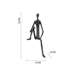 Metal Black Abstract Seated Stick Figures | Iron Figure Sculpture | product view 28 | Abstract home decor | House of Avana