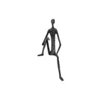 Metal Black Abstract Seated Stick Figures | Iron Figure Sculpture | angle view | Abstract home decor | House of Avana
