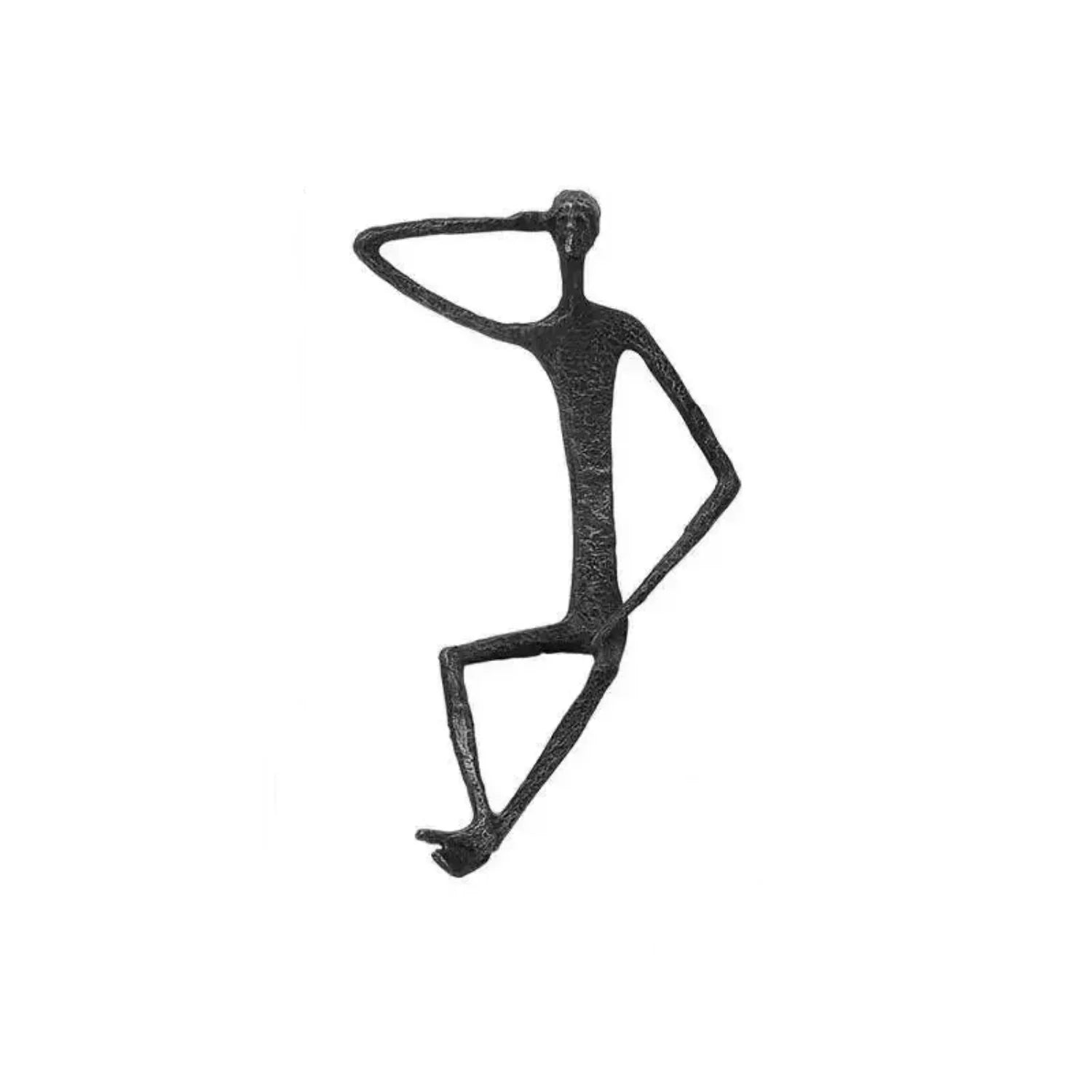 Metal Black Abstract Seated Stick Figures | Iron Figure Sculpture | top view | Abstract home decor | House of Avana