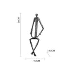 Metal Black Abstract Seated Stick Figures | Iron Figure Sculpture | in-room display | Abstract home decor | House of Avana