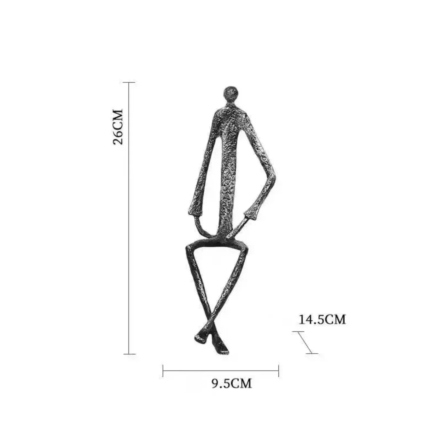 Metal Black Abstract Seated Stick Figures | Iron Figure Sculpture | in-room display | Abstract home decor | House of Avana