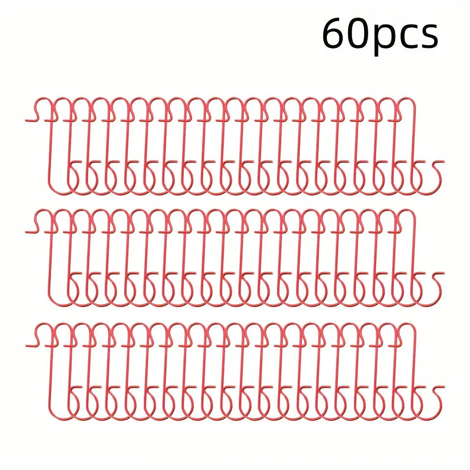 60pcs Christmas Ornament Hooks Ornament Hangers Christmas Metal Wire Silvery Golden Hooks Red Green Hooks For Christmas Tree Decoration Easter Gift House Of Avana [[SKU:HOA-SCU-488]]