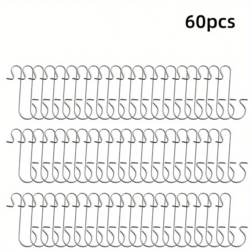 60pcs Christmas Ornament Hooks Ornament Hangers Christmas Metal Wire Silvery Golden Hooks Red Green Hooks For Christmas Tree Decoration Easter Gift House Of Avana