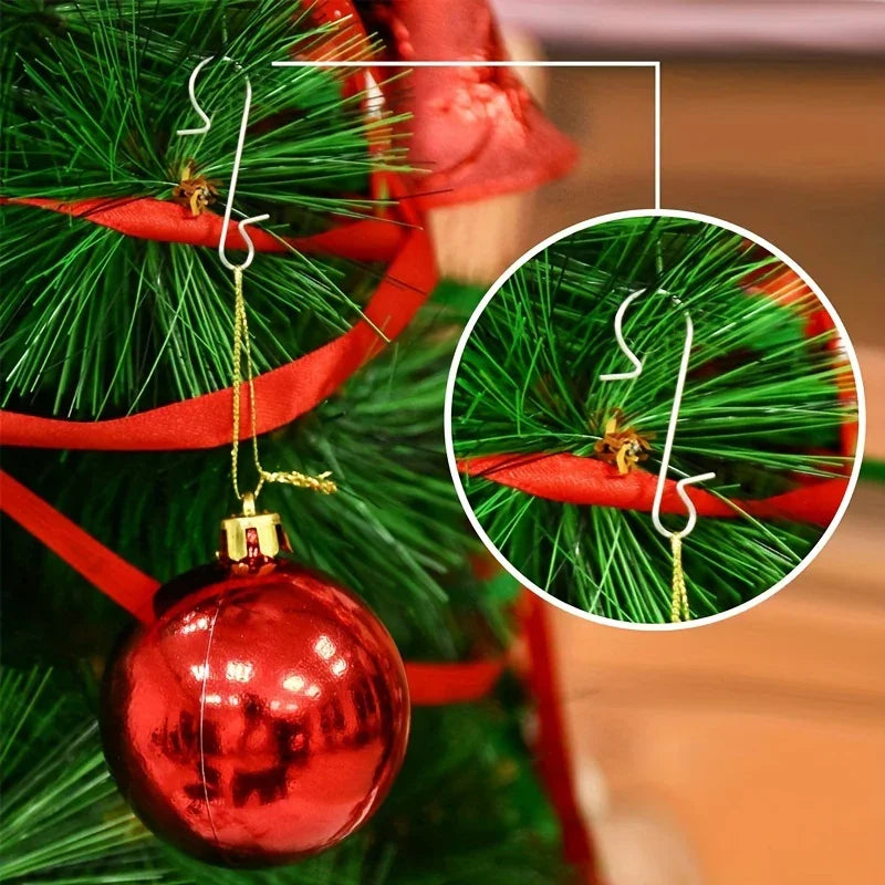 60pcs Christmas Ornament Hooks Ornament Hangers Christmas Metal Wire Silvery Golden Hooks Red Green Hooks For Christmas Tree Decoration Easter Gift House Of Avana