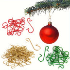 60pcs Christmas Ornament Hooks Ornament Hangers Christmas Metal Wire Silvery Golden Hooks Red Green Hooks For Christmas Tree Decoration Easter Gift House Of Avana