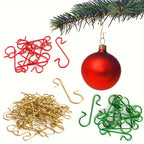 60pcs Christmas Ornament Hooks Ornament Hangers Christmas Metal Wire Silvery Golden Hooks Red Green Hooks For Christmas Tree Decoration Easter Gift House Of Avana [[SKU:HOA-SCU-488]]